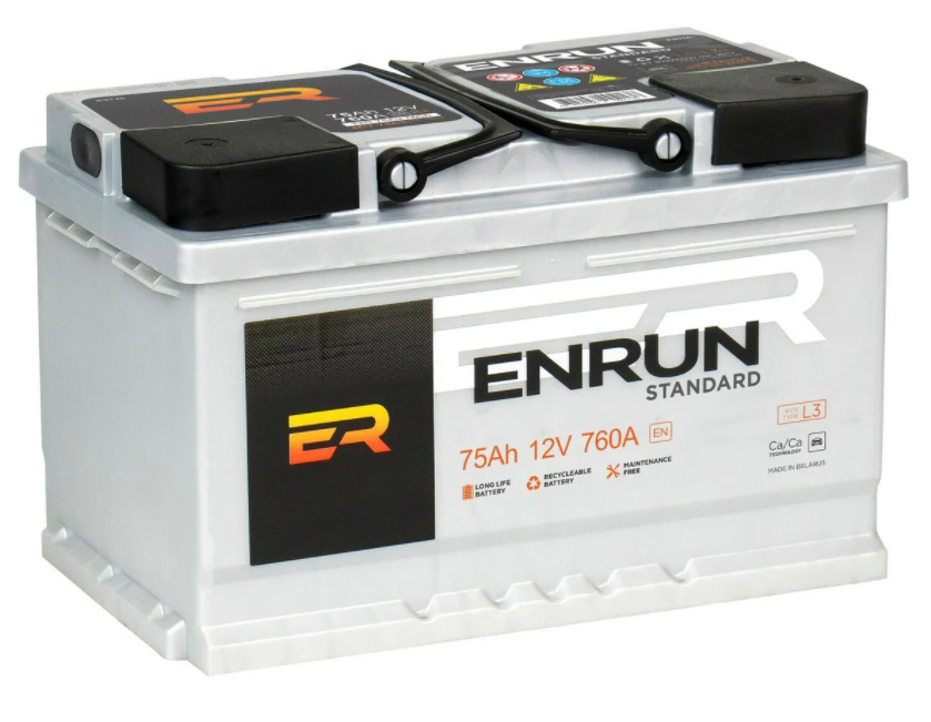 ENRUN Standart 75 А/ч обратная L3 278х175х190 EN760 А